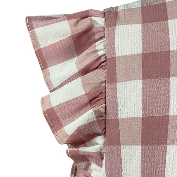 ENGLISH FACTORY Tiered Maxi Dress Cottage Baby Doll Gingham Pink Large Prairie - Picture 14 of 16